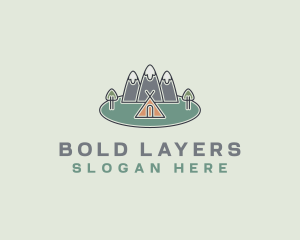 Snowy Mountain Tent logo design