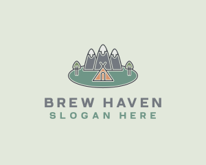 Snowy Mountain Tent logo design