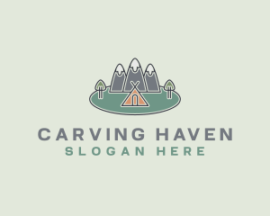 Snowy Mountain Tent logo design