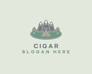 Snowy Mountain Tent logo design