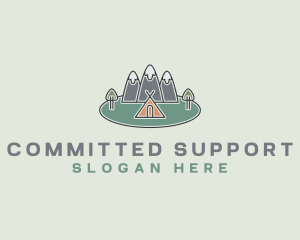 Snowy Mountain Tent logo design