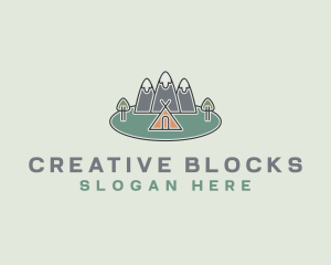 Snowy Mountain Tent logo design