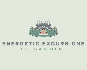 Snowy Mountain Tent logo design