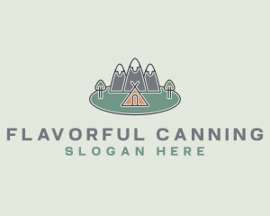 Snowy Mountain Tent logo design