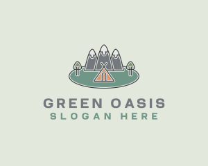 Snowy Mountain Tent logo design