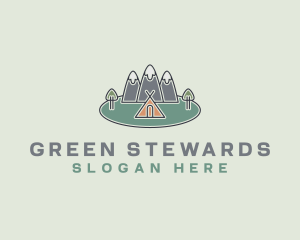 Snowy Mountain Tent logo design