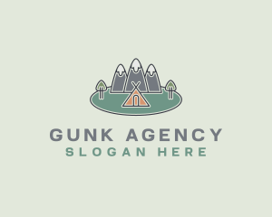 Snowy Mountain Tent logo design