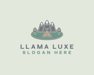 Snowy Mountain Tent logo design