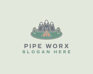 Snowy Mountain Tent logo design