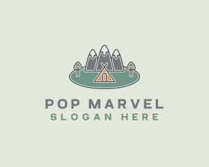 Snowy Mountain Tent logo design