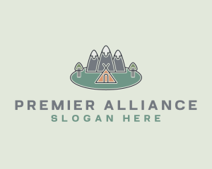 Snowy Mountain Tent logo design