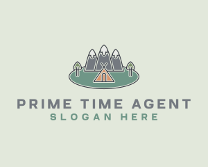 Snowy Mountain Tent logo design