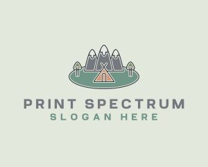 Snowy Mountain Tent logo design