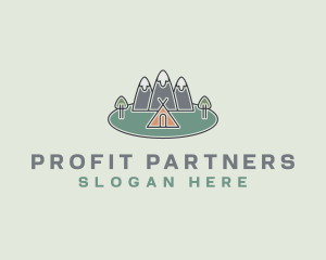 Snowy Mountain Tent logo design