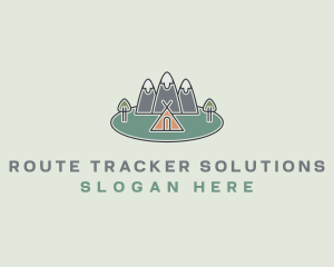 Snowy Mountain Tent logo design