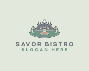 Snowy Mountain Tent logo design