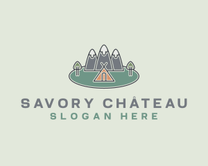 Snowy Mountain Tent logo design