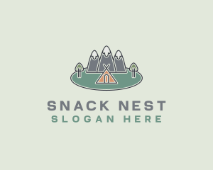 Snowy Mountain Tent logo design