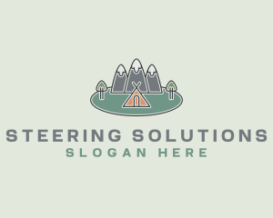 Snowy Mountain Tent logo design