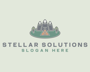 Snowy Mountain Tent logo design