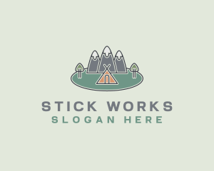 Snowy Mountain Tent logo design