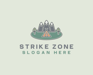 Snowy Mountain Tent logo design