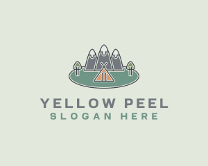 Snowy Mountain Tent logo design