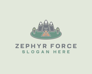 Snowy Mountain Tent logo design