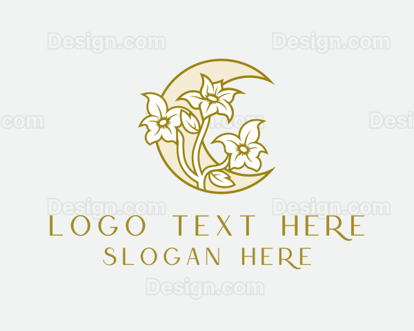 Flower Crescent Moon Logo