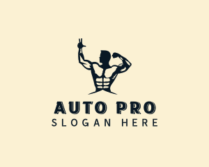 Strong Muscular Man logo