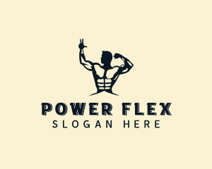 Strong Muscular Man logo design