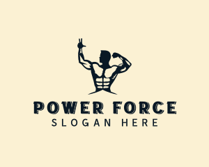 Strong Muscular Man logo