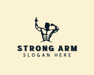 Strong Muscular Man logo design