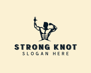 Strong Muscular Man logo design