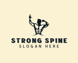 Strong Muscular Man logo design