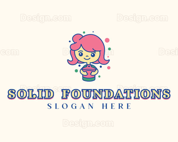 Restaurant Foodie Girl Logo