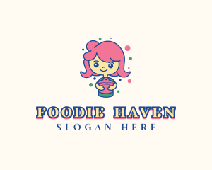 Restaurant Foodie Girl logo design