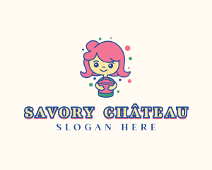 Restaurant Foodie Girl logo design