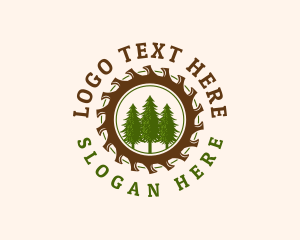Chainsaw Woodwork Forestry Logo