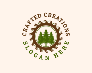 Chainsaw Woodwork Forestry logo design