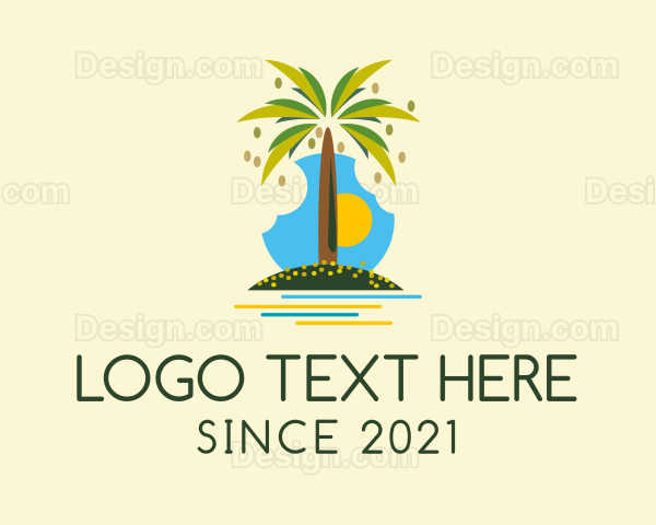 Tropical Beach Tree Logo