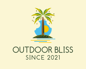 Tropical Beach Tree  logo design