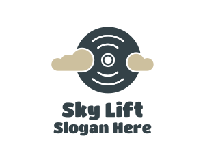 Record Disc Clouds logo design