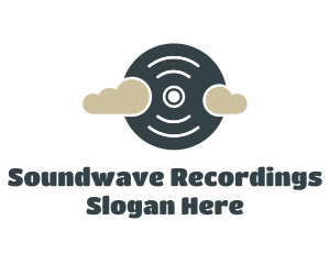 Record Disc Clouds logo design