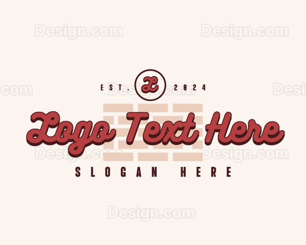 Brick Wall Text Wordmark Logo