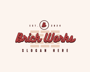 Brick Wall Text Wordmark logo design