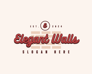 Brick Wall Text Wordmark logo design