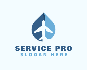 Blue  Airplane Courier Service logo design