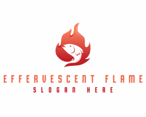 Flaming Fish BBQ logo design