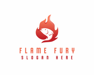 Flaming Fish BBQ logo design